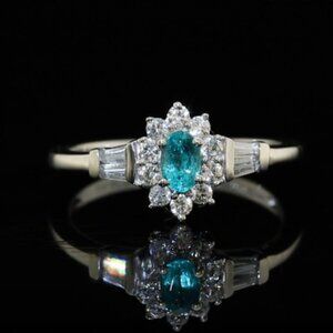 AAA Kagem Zambian Emerald and White Zircon Regal Blossom Ring